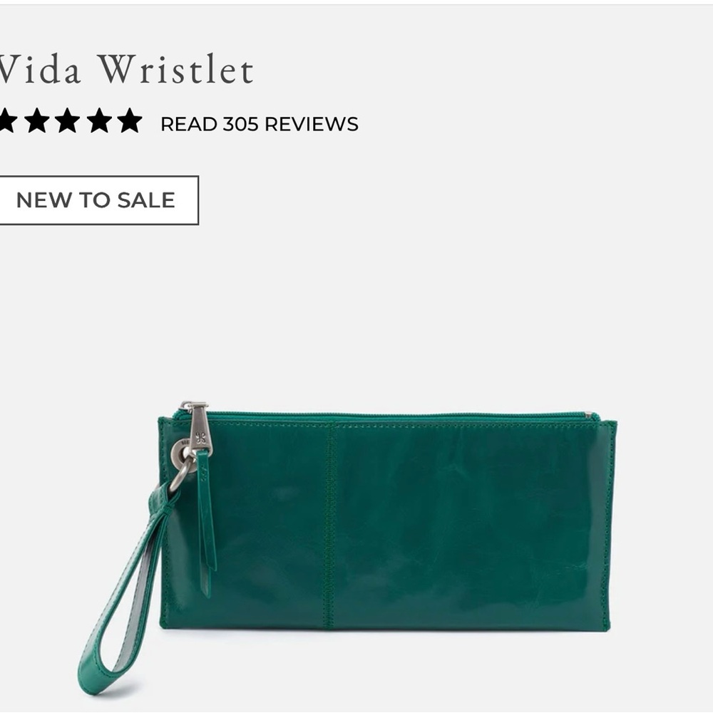 HOBO Green Velvet Clutch Wristlet